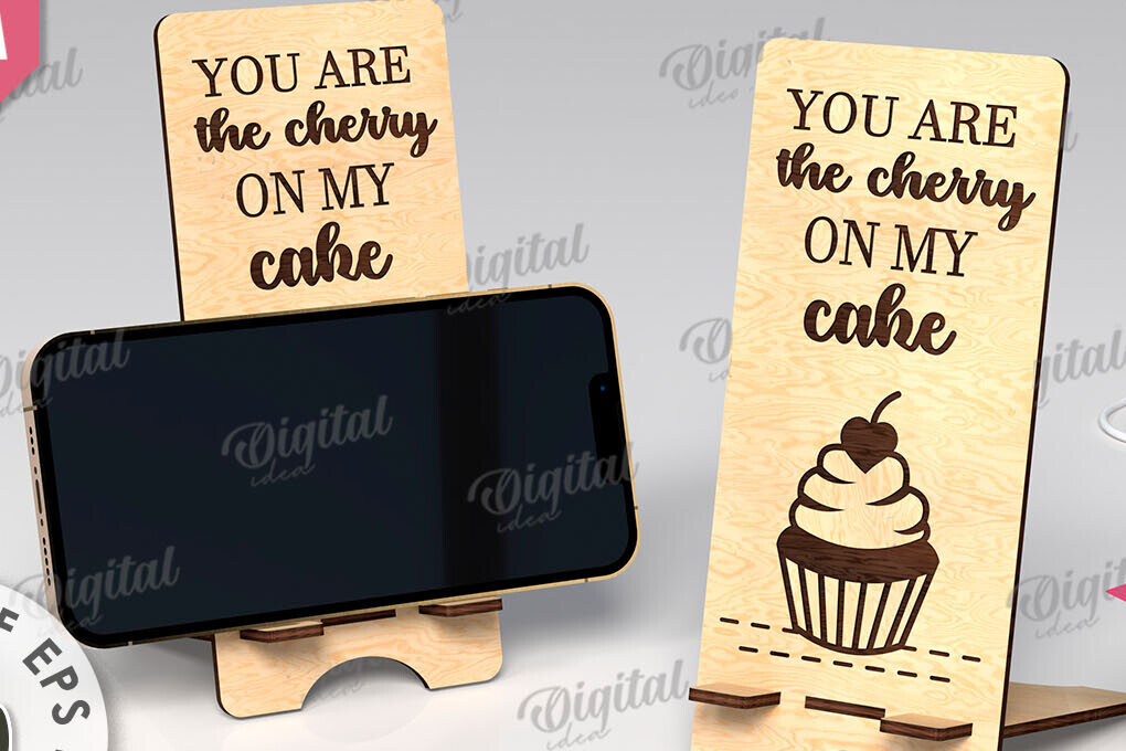 Σετ των 2 Intra απο ξύλο plywood 3mm-4mm πάχος – Βάση τηλεφώνου για την Ημέρα του Αγίου Βαλεντίνου Δίασταση  20x20 cm INTRAFABR-111862135