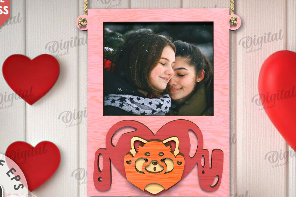 Intra απο ξύλο plywood 3mm-4mm πάχος – Κορνίζα για την Ημέρα του Αγίου Βαλεντίνου Δίασταση  20x20 cm INTRAFABR-110245444