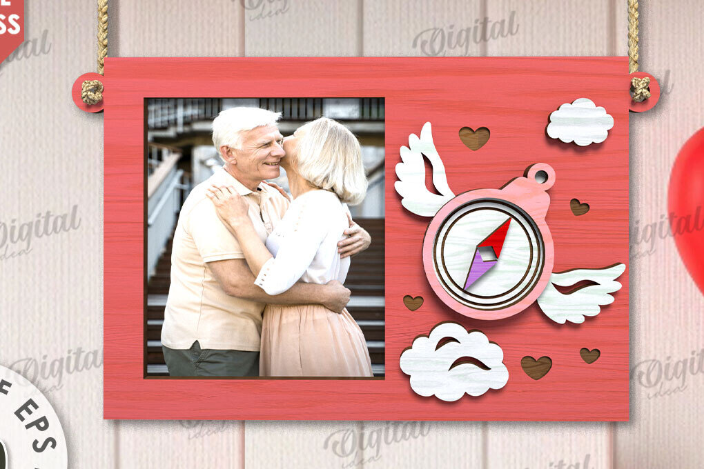 Intra απο ξύλο plywood 3mm-4mm πάχος – Κορνίζα για την Ημέρα του Αγίου Βαλεντίνου Δίασταση  20x20 cm INTRAFABR-110245514