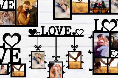 Σετ των 2 Intra απο ξύλο plywood 3mm-4mm πάχος – Πακέτο Κορνίζας για την Ημέρα του Αγίου Βαλεντίνου Δίασταση  20x20 cm INTRAFABR-86668282