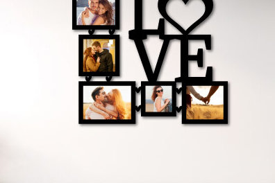 Σετ των 2 Intra απο ξύλο plywood 3mm-4mm πάχος – Κορνίζα για την Ημέρα του Αγίου Βαλεντίνου Δίασταση  20x20 cm INTRAFABR-86699219