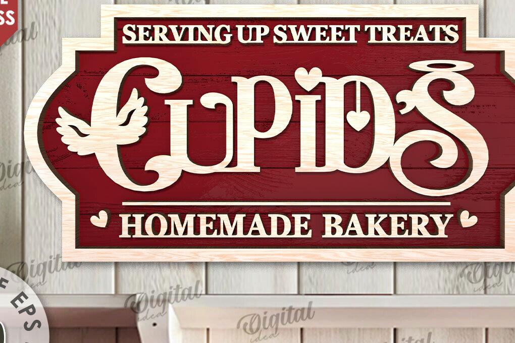 Σετ των 2 Intra απο ξύλο plywood 3mm-4mm πάχος – Κοπή με λέιζερ για την Ημέρα του Αγίου Βαλεντίνου Δίασταση  20x20 cm INTRAFABR-110382949