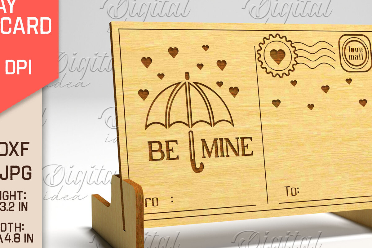 Σετ των 2 Intra απο ξύλο plywood 3mm-4mm πάχος – Καρτ ποστάλ για την ημέρα του Αγίου Βαλεντίνου. Τρισδιάστατη Δίασταση  20x20 cm INTRAFABR-84751144