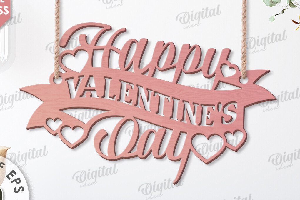 Σετ των 2 Intra απο ξύλο plywood 3mm-4mm πάχος – Αποσπάσματα για την Ημέρα του Αγίου Βαλεντίνου Αποκοπή με λέιζερ Δίασταση  20x20 cm INTRAFABR-113331277