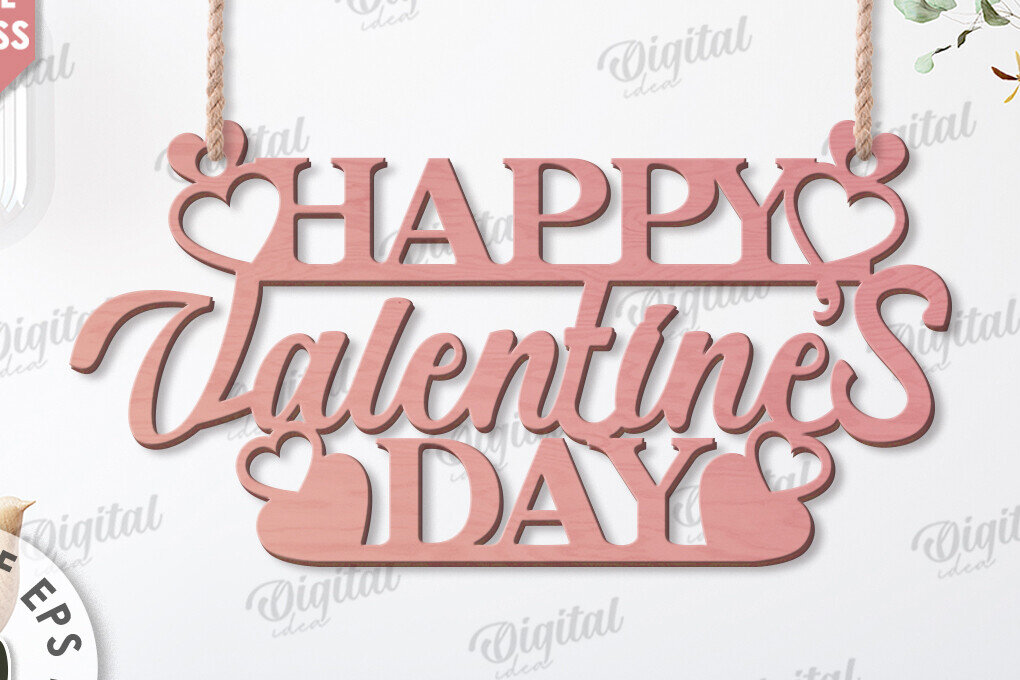 Σετ των 2 Intra απο ξύλο plywood 3mm-4mm πάχος – Αποσπάσματα για την Ημέρα του Αγίου Βαλεντίνου Αποκοπή με λέιζερ Δίασταση  20x20 cm INTRAFABR-113331121