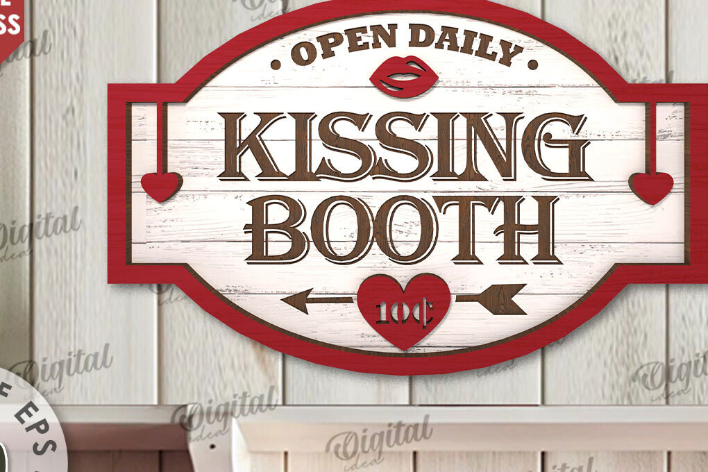 Σετ των 2 Intra απο ξύλο plywood 3mm-4mm πάχος – Ημέρα του Αγίου Βαλεντίνου ρετρό σημάδι κοπής με λέιζερ Δίασταση  20x20 cm INTRAFABR-110383103