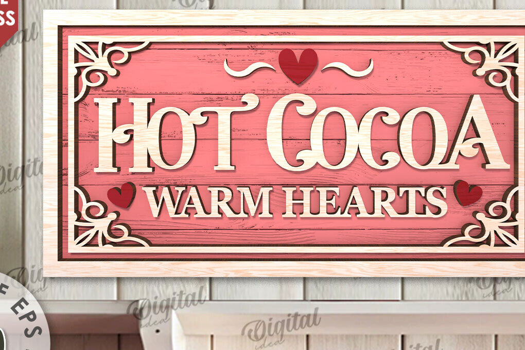 Σετ των 2 Intra απο ξύλο plywood 3mm-4mm πάχος – Ημέρα του Αγίου Βαλεντίνου ρετρό σημάδι κοπής με λέιζερ Δίασταση  20x20 cm INTRAFABR-110383140