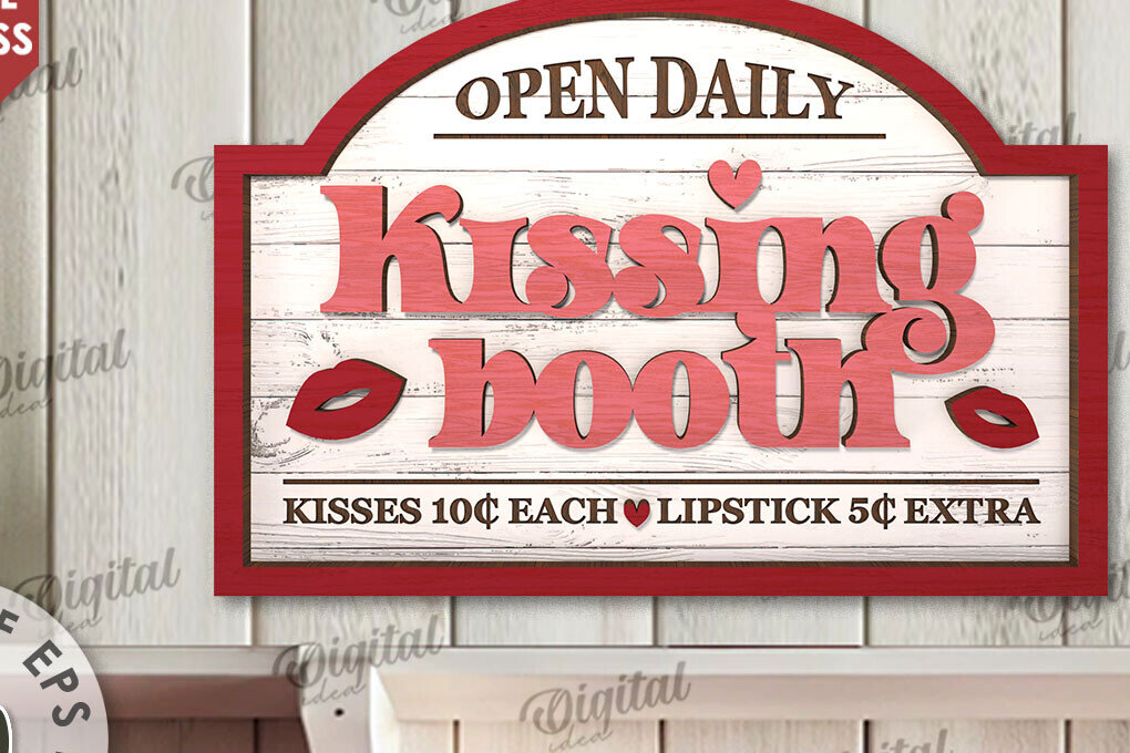 Σετ των 2 Intra απο ξύλο plywood 3mm-4mm πάχος – Ημέρα του Αγίου Βαλεντίνου ρετρό σημάδι κοπής με λέιζερ Δίασταση  20x20 cm INTRAFABR-110383212