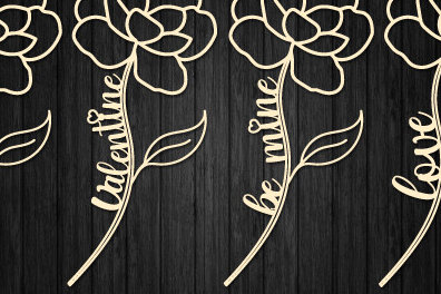 Σετ των 2 Intra απο ξύλο plywood 3mm-4mm πάχος – Ημέρα του Αγίου Βαλεντίνου Rose Cut Text 1310 Δίασταση  20x20 cm INTRAFABR-114382120