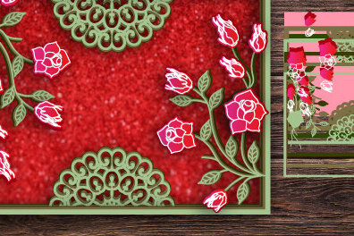 Σετ των 2 Intra απο ξύλο plywood 3mm-4mm πάχος – Ημέρα του Αγίου Βαλεντίνου Rose Multilayer 864 Δίασταση  20x20 cm INTRAFABR-88741141