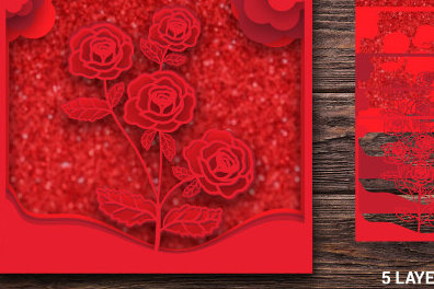 Σετ των 2 Intra απο ξύλο plywood 3mm-4mm πάχος – Rose Multilayer 870 για την Ημέρα του Αγίου Βαλεντίνου Δίασταση  20x20 cm INTRAFABR-88815251