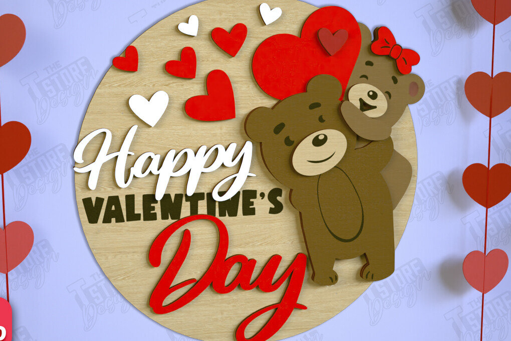 Intra απο ξύλο plywood 3mm-4mm πάχος – Σημάδια για την Ημέρα του Αγίου Βαλεντίνου | Επιγραφές τοίχου Δίασταση  40x30 cm INTRAFABR-110331154