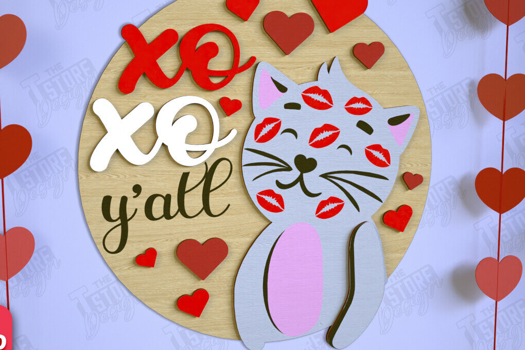 Σετ των 2 Intra απο ξύλο plywood 3mm-4mm πάχος – Σημάδια για την Ημέρα του Αγίου Βαλεντίνου | Επιγραφές τοίχου Δίασταση  40x30 cm INTRAFABR-110331298