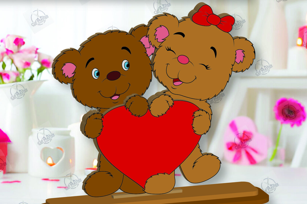 Σετ των 2 Intra απο ξύλο plywood 3mm-4mm πάχος – Ημέρα του Αγίου Βαλεντίνου ράφι Sitters Cut Laser Δίασταση  20x20 cm INTRAFABR-113465534