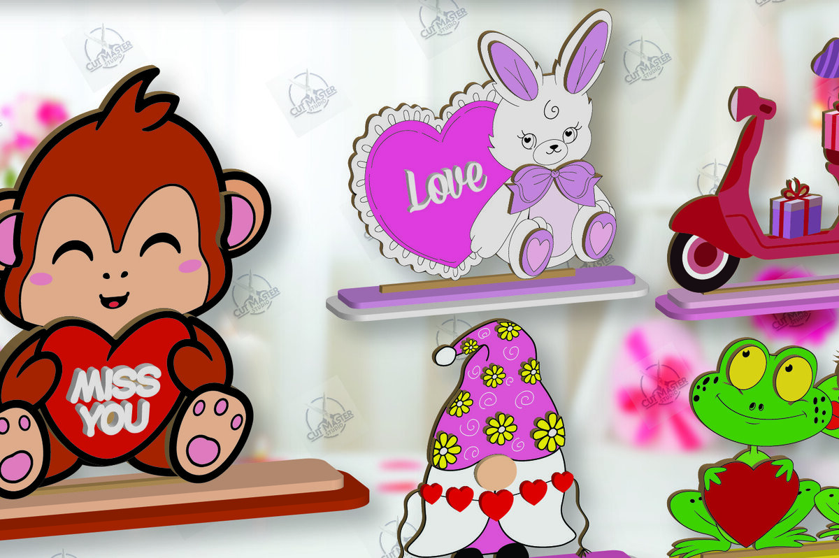 Σετ των 2 Intra απο ξύλο plywood 3mm-4mm πάχος – Πακέτο ράφι Sitters Day του Αγίου Βαλεντίνου Δίασταση  20x20 cm INTRAFABR-113392111