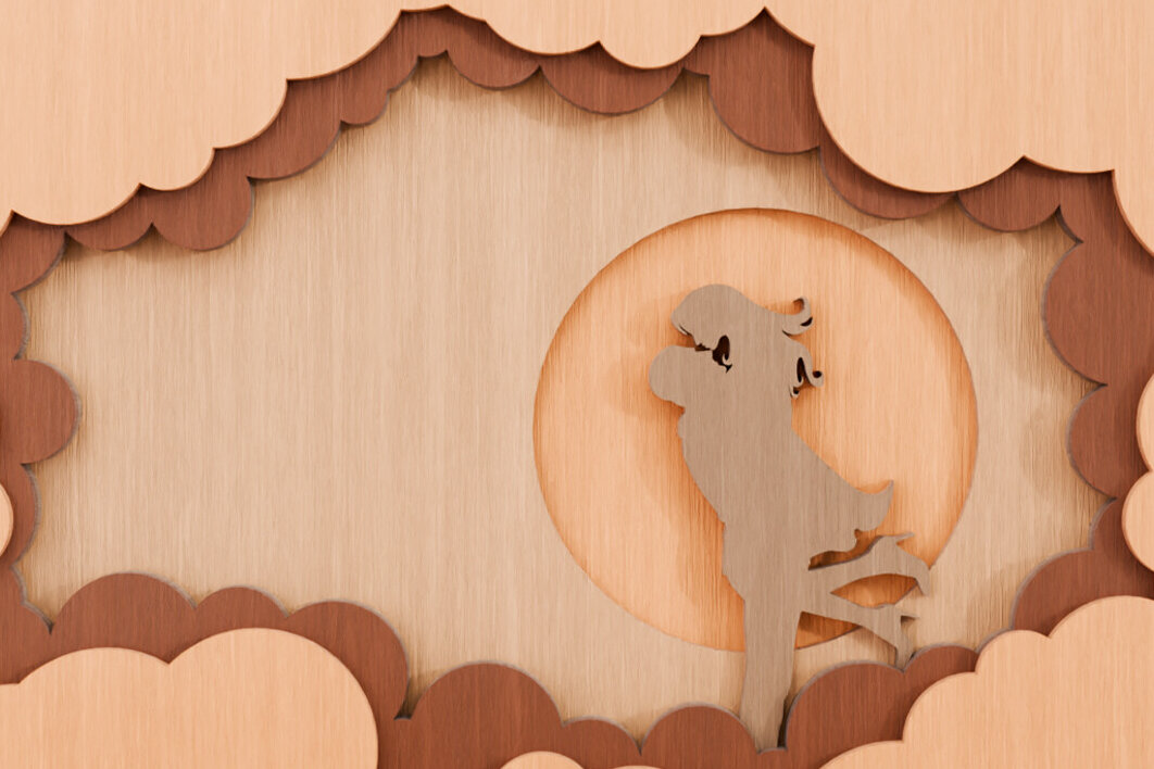 Σετ των 2 Intra απο ξύλο plywood 3mm-4mm πάχος – Ειδικό αρχείο κοπής με λέιζερ για την ημέρα του Αγίου Βαλεντίνου Δίασταση  20x20 cm INTRAFABR-89878195