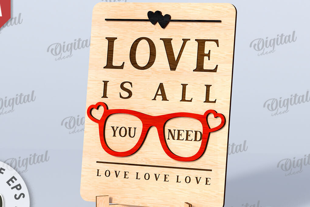 Σετ των 2 Intra απο ξύλο plywood 3mm-4mm πάχος – Διακόσμηση σταντ για την ημέρα του Αγίου Βαλεντίνου Κόψιμο με λέιζερ Δίασταση  20x20 cm INTRAFABR-114872616