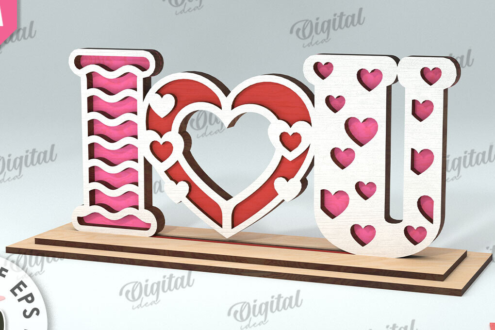 Σετ των 2 Intra απο ξύλο plywood 3mm-4mm πάχος – Διακόσμηση σταντ για την ημέρα του Αγίου Βαλεντίνου Κόψιμο με λέιζερ Δίασταση  20x20 cm INTRAFABR-113765582