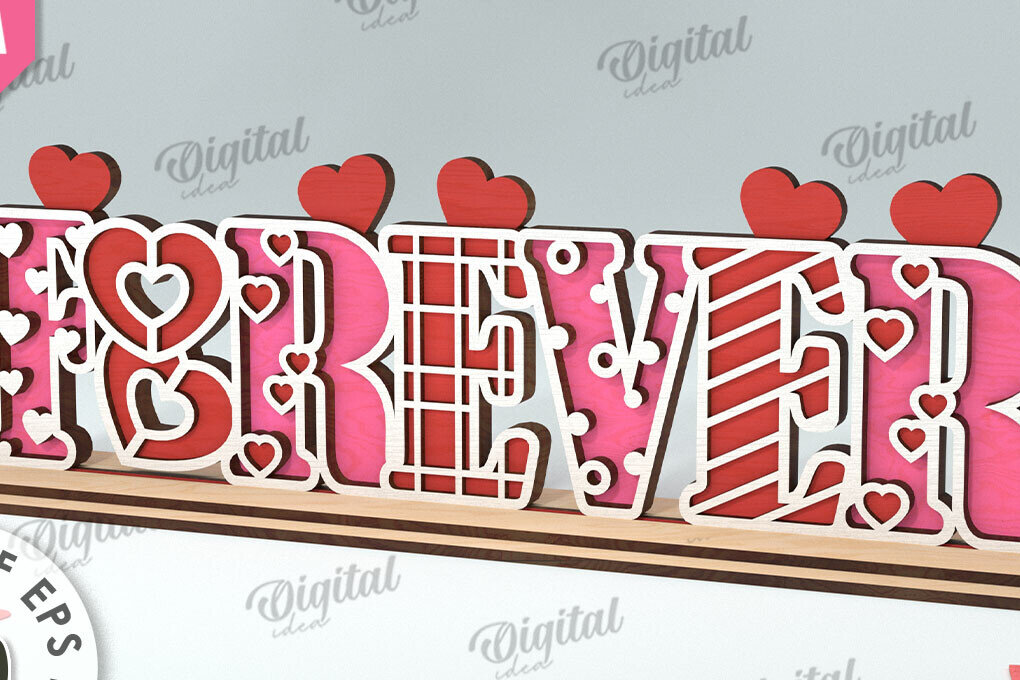 Σετ των 2 Intra απο ξύλο plywood 3mm-4mm πάχος – Διακόσμηση σταντ για την ημέρα του Αγίου Βαλεντίνου Κόψιμο με λέιζερ Δίασταση  20x20 cm INTRAFABR-113765616