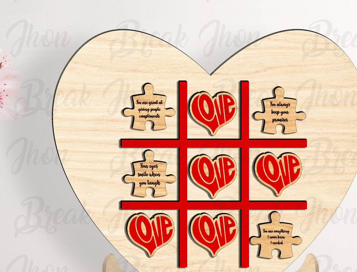 Σετ των 2 Intra απο ξύλο plywood 3mm-4mm πάχος – Μόνιμα αρχεία κοπής με λέιζερ για την ημέρα του Αγίου Βαλεντίνου Δίασταση  20x20 cm INTRAFABR-114050598