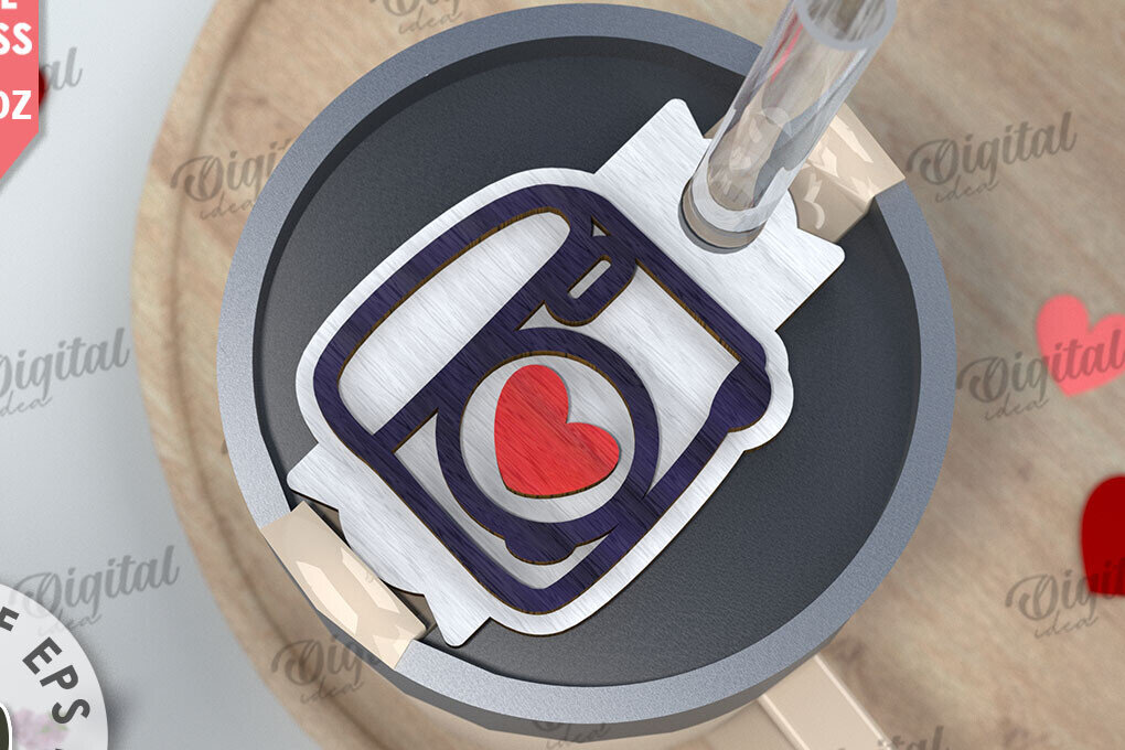 Σετ των 2 Intra απο ξύλο plywood 3mm-4mm πάχος – Ημέρα του Αγίου Βαλεντίνου Stanley Topper LaserCut Δίασταση  20x20 cm INTRAFABR-109868167