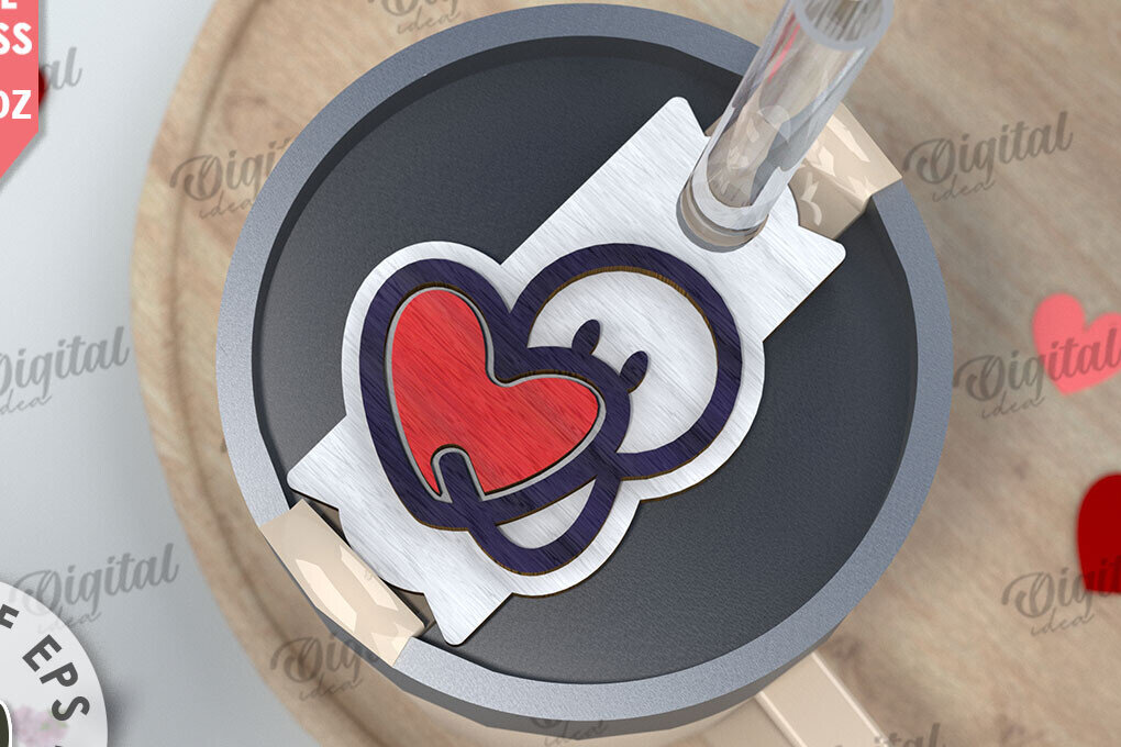 Σετ των 2 Intra απο ξύλο plywood 3mm-4mm πάχος – Ημέρα του Αγίου Βαλεντίνου Stanley Topper LaserCut Δίασταση  20x20 cm INTRAFABR-109868223