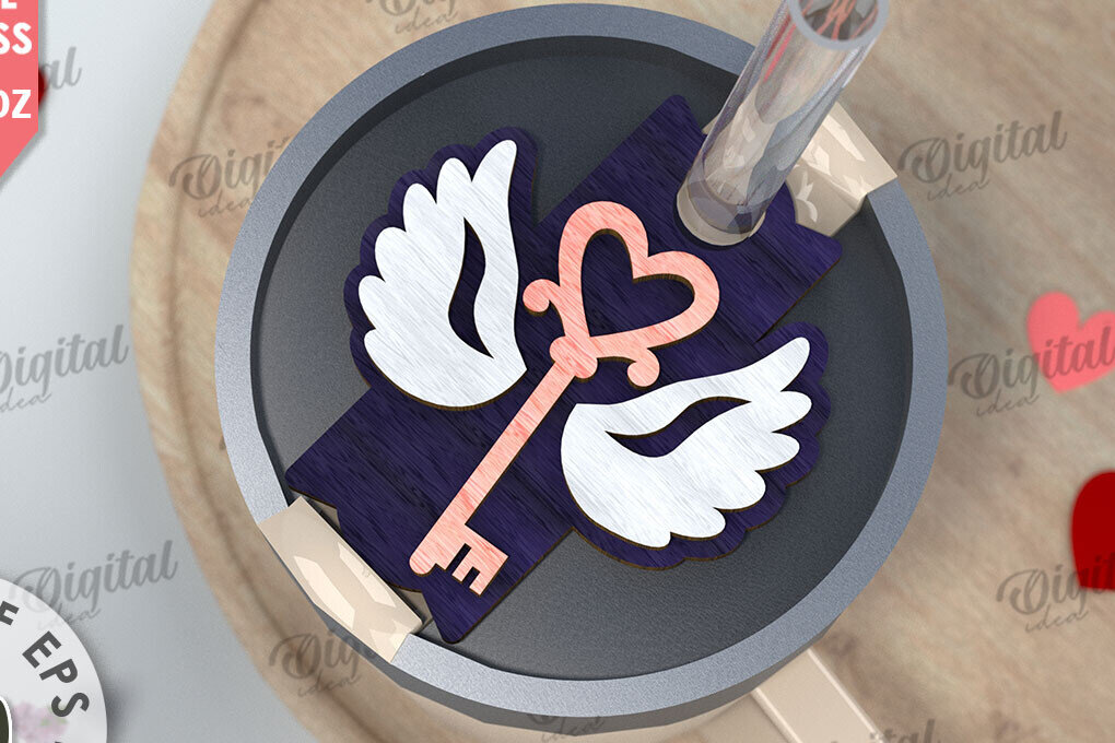 Σετ των 2 Intra απο ξύλο plywood 3mm-4mm πάχος – Ημέρα του Αγίου Βαλεντίνου Stanley Topper LaserCut Δίασταση  20x20 cm INTRAFABR-109868321