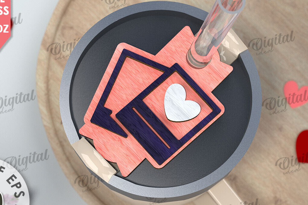 Σετ των 2 Intra απο ξύλο plywood 3mm-4mm πάχος – Ημέρα του Αγίου Βαλεντίνου Stanley Topper LaserCut Δίασταση  20x20 cm INTRAFABR-109868353