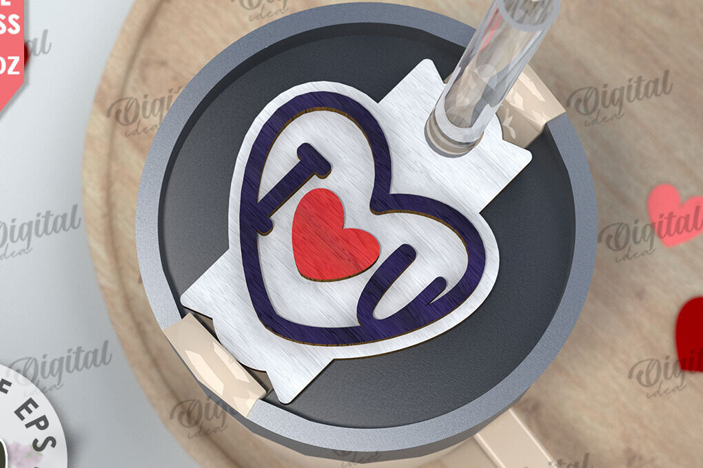 Σετ των 2 Intra απο ξύλο plywood 3mm-4mm πάχος – Ημέρα του Αγίου Βαλεντίνου Stanley Topper LaserCut Δίασταση  20x20 cm INTRAFABR-109868404