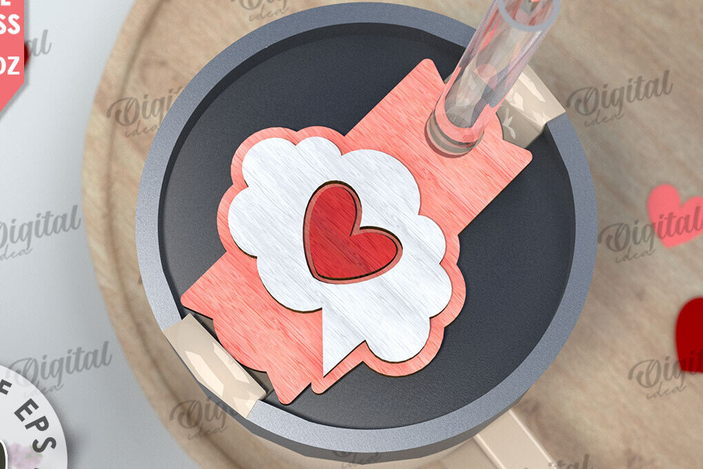 Σετ των 2 Intra απο ξύλο plywood 3mm-4mm πάχος – Ημέρα του Αγίου Βαλεντίνου Stanley Topper LaserCut Δίασταση  20x20 cm INTRAFABR-109868461