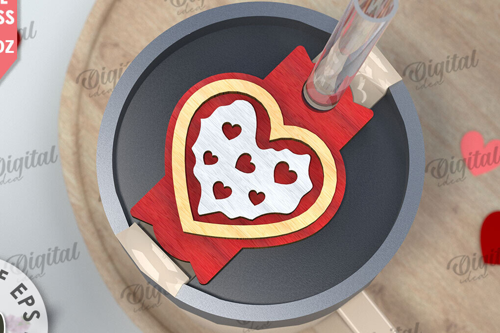 Σετ των 2 Intra απο ξύλο plywood 3mm-4mm πάχος – Ημέρα του Αγίου Βαλεντίνου Stanley Topper LaserCut Δίασταση  20x20 cm INTRAFABR-109868122