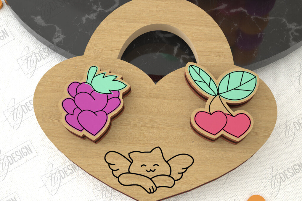 Σετ των 3 Intra απο ξύλο plywood 3mm-4mm πάχος – Σκουλαρίκια για την Ημέρα του Αγίου Βαλεντίνου |Ιδέα δώρου Δίασταση  5x5 cm INTRAFABR-109032853