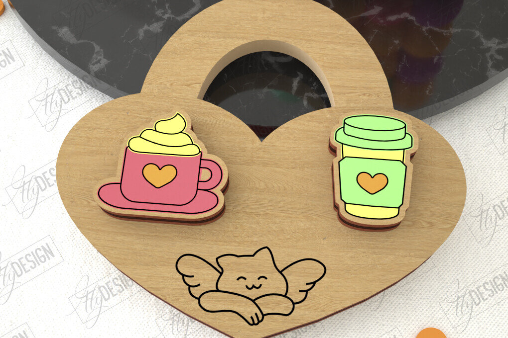 Σετ των 3 Intra απο ξύλο plywood 3mm-4mm πάχος – Σκουλαρίκια για την Ημέρα του Αγίου Βαλεντίνου |Ιδέα δώρου Δίασταση  5x5 cm INTRAFABR-109032858