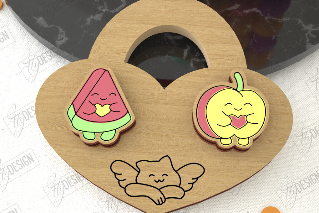 Σετ των 3 Intra απο ξύλο plywood 3mm-4mm πάχος – Σκουλαρίκια για την Ημέρα του Αγίου Βαλεντίνου |Ιδέα δώρου Δίασταση  5x5 cm INTRAFABR-109032875