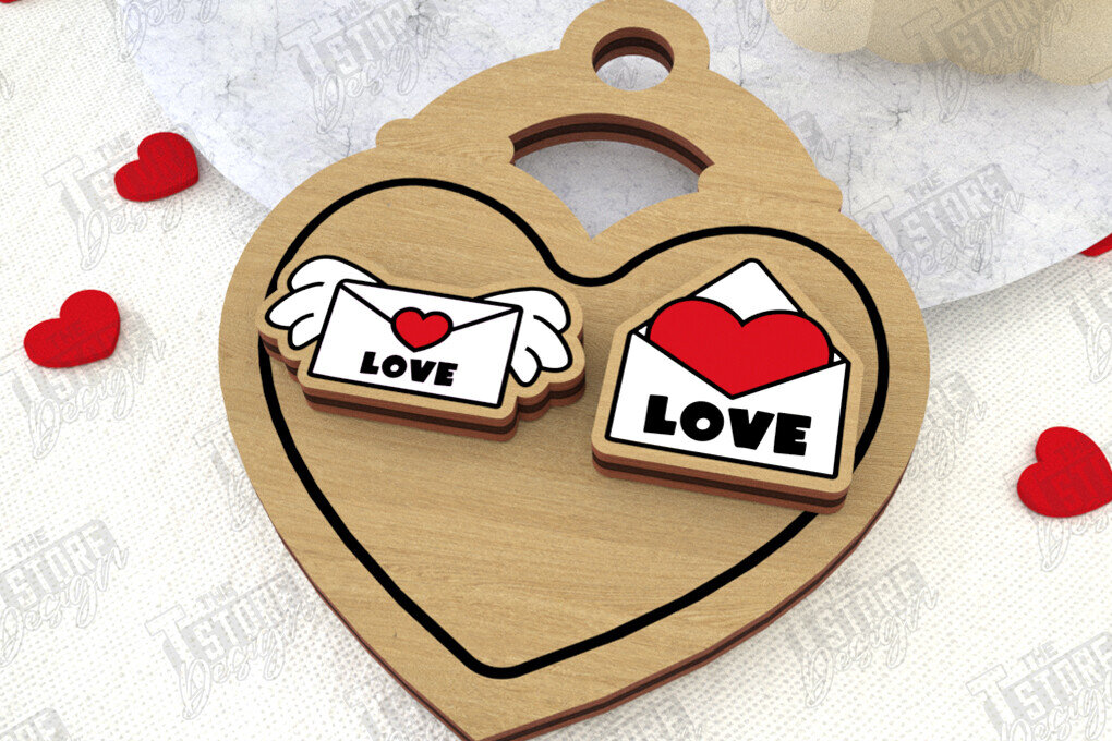 Σετ των 3 Intra απο ξύλο plywood 3mm-4mm πάχος – Σκουλαρίκια για την Ημέρα του Αγίου Βαλεντίνου |Ιδέα δώρου Δίασταση  5x5 cm INTRAFABR-108901443