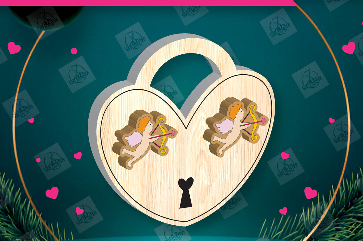 Σετ των 3 Intra απο ξύλο plywood 3mm-4mm πάχος – Σκουλαρίκια για την Ημέρα του Αγίου Βαλεντίνου Δίασταση  5x5 cm INTRAFABR-112932655