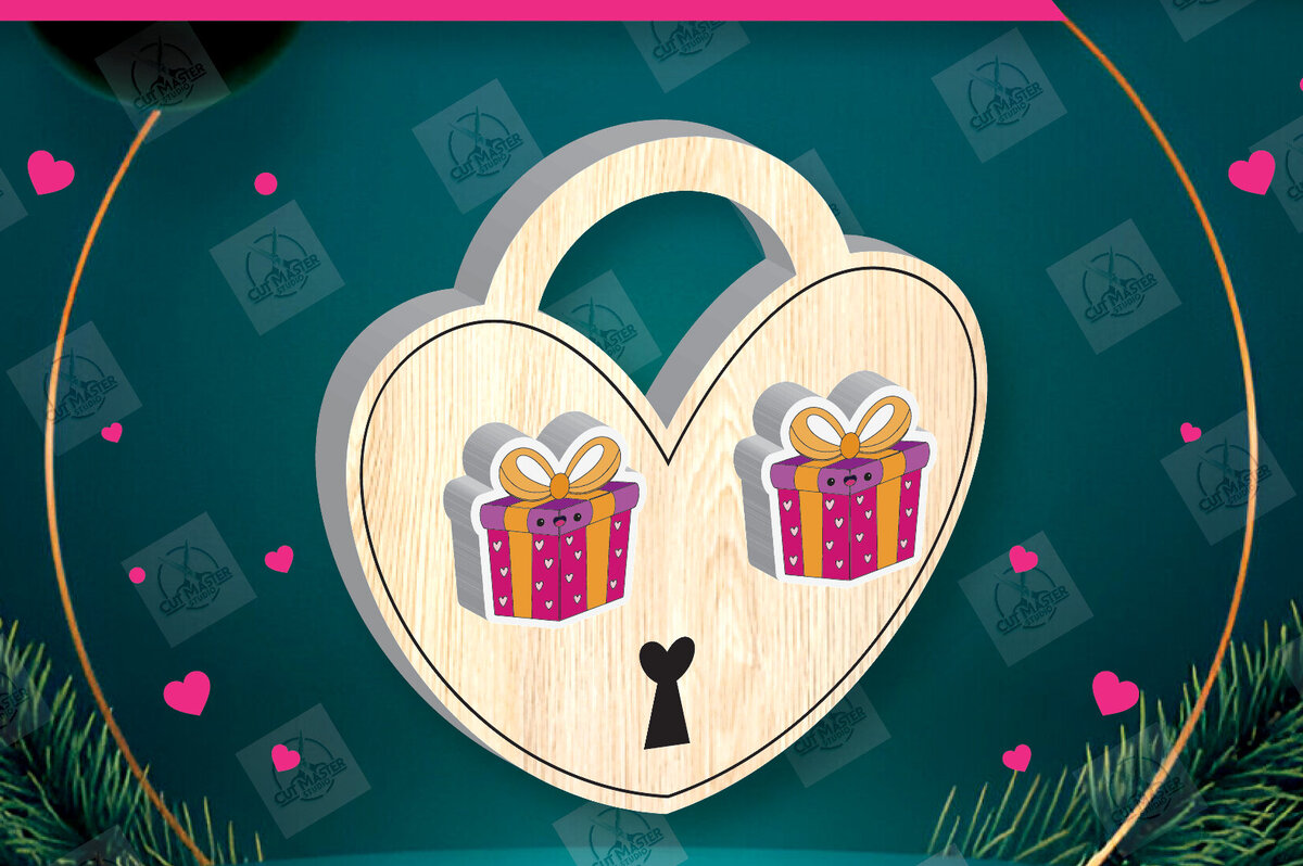 Σετ των 3 Intra απο ξύλο plywood 3mm-4mm πάχος – Σκουλαρίκια για την Ημέρα του Αγίου Βαλεντίνου Δίασταση  5x5 cm INTRAFABR-112932494