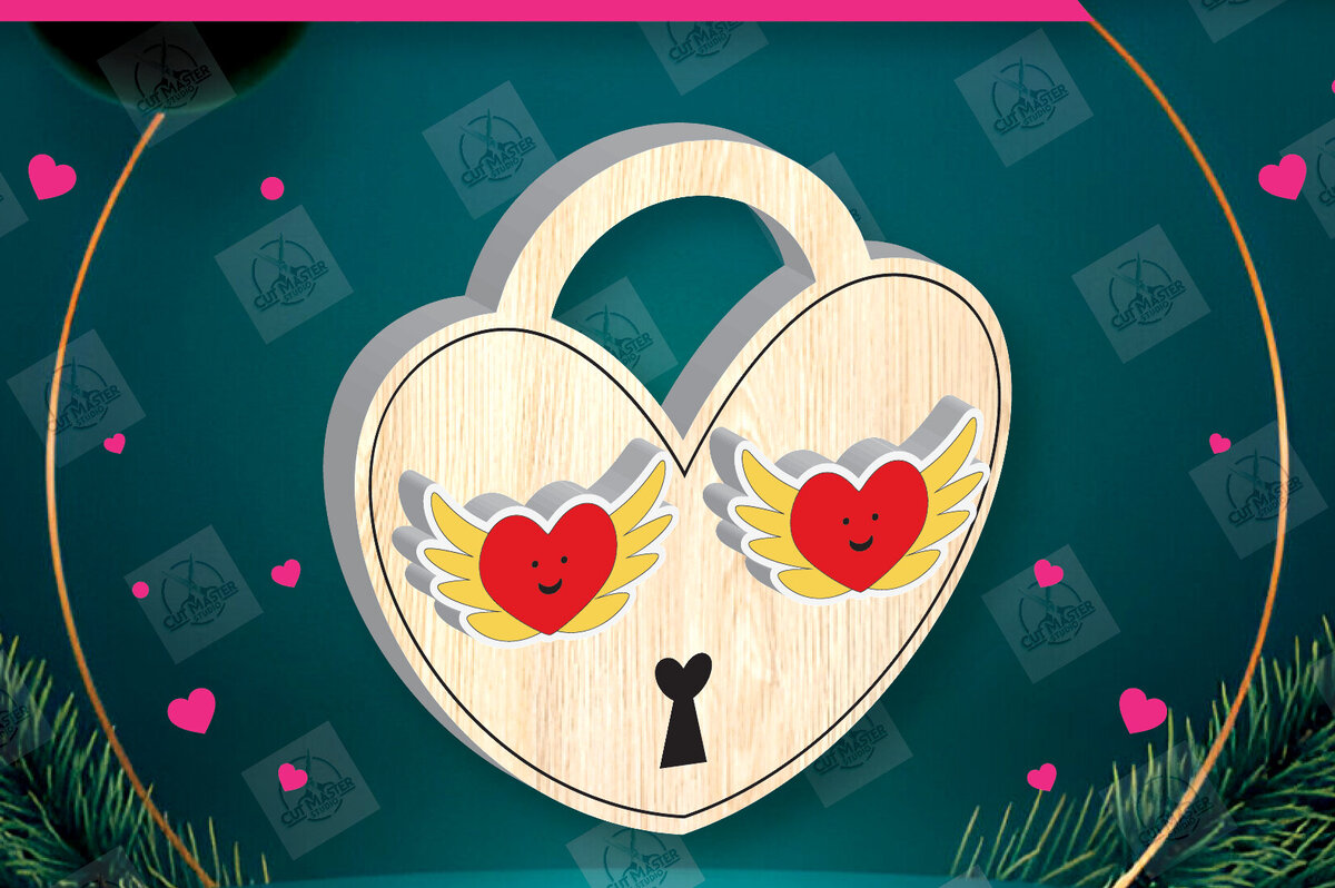 Σετ των 3 Intra απο ξύλο plywood 3mm-4mm πάχος – Σκουλαρίκια για την Ημέρα του Αγίου Βαλεντίνου Δίασταση  5x5 cm INTRAFABR-112932523