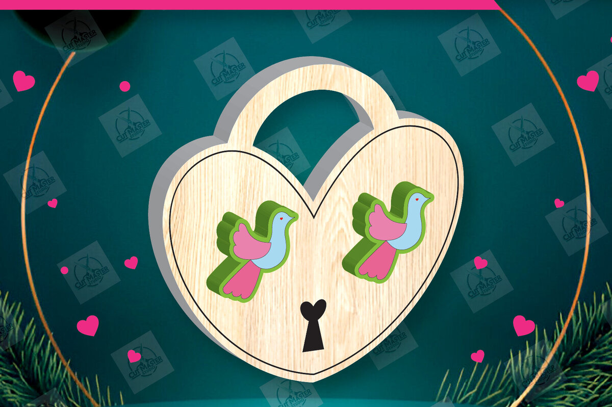 Σετ των 3 Intra απο ξύλο plywood 3mm-4mm πάχος – Σκουλαρίκια για την Ημέρα του Αγίου Βαλεντίνου Δίασταση  5x5 cm INTRAFABR-112932585