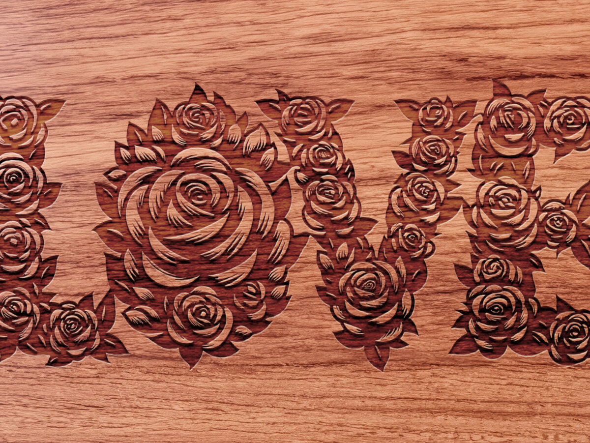 Σετ των 2 Intra απο ξύλο plywood 3mm-4mm πάχος – Ημέρα του Αγίου Βαλεντίνου, Rose, Love Δίασταση  20x20 cm INTRAFABR-115735817