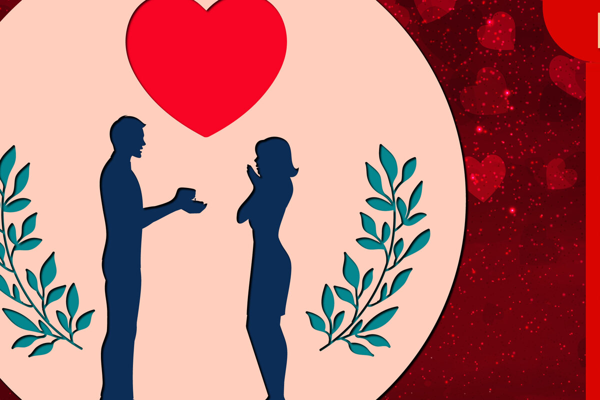 Σετ των 2 Intra απο ξύλο plywood 3mm-4mm πάχος – Σημάδι για την Ημέρα του Αγίου Βαλεντίνου, Αρχείο κοπής με λέιζερ Δίασταση  20x20 cm INTRAFABR-23413565