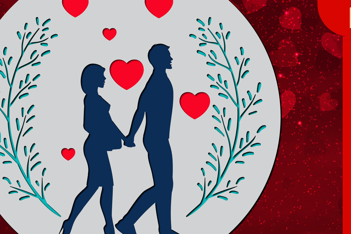 Σετ των 2 Intra απο ξύλο plywood 3mm-4mm πάχος – Σημάδι για την Ημέρα του Αγίου Βαλεντίνου, Αρχείο κοπής με λέιζερ Δίασταση  20x20 cm INTRAFABR-23415428