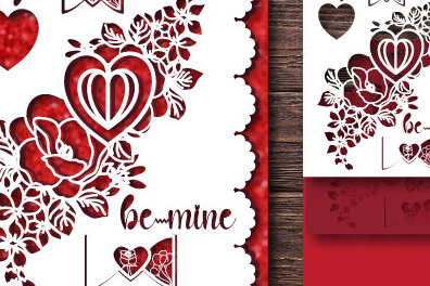 Σετ των 2 Intra απο ξύλο plywood 3mm-4mm πάχος – Γλυκιά δωροκάρτα του Αγίου Βαλεντίνου 995 Δίασταση  20x20 cm INTRAFABR-85354477