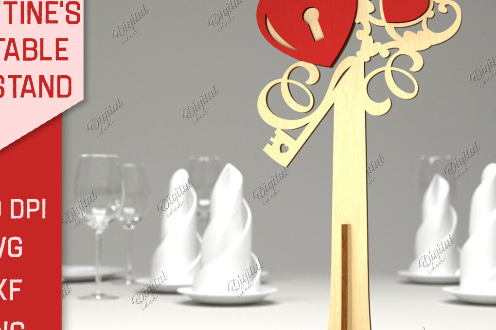 Σετ των 2 Intra απο ξύλο plywood 3mm-4mm πάχος – Επιτραπέζια βάση για την ημέρα του Αγίου Βαλεντίνου LaserCut Δίασταση  20x20 cm INTRAFABR-85915715