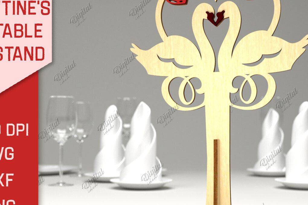 Σετ των 2 Intra απο ξύλο plywood 3mm-4mm πάχος – Επιτραπέζια βάση για την ημέρα του Αγίου Βαλεντίνου LaserCut Δίασταση  20x20 cm INTRAFABR-85915570