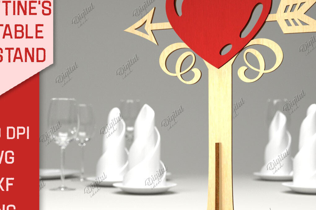 Σετ των 2 Intra απο ξύλο plywood 3mm-4mm πάχος – Επιτραπέζια βάση για την ημέρα του Αγίου Βαλεντίνου LaserCut Δίασταση  20x20 cm INTRAFABR-85915597