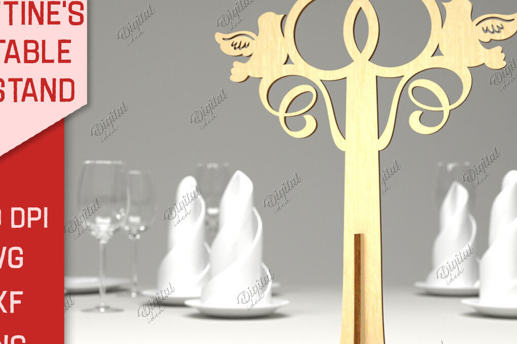 Σετ των 2 Intra απο ξύλο plywood 3mm-4mm πάχος – Επιτραπέζια βάση για την ημέρα του Αγίου Βαλεντίνου LaserCut Δίασταση  20x20 cm INTRAFABR-85915633