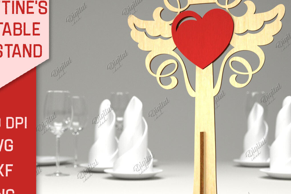 Σετ των 2 Intra απο ξύλο plywood 3mm-4mm πάχος – Επιτραπέζια βάση για την ημέρα του Αγίου Βαλεντίνου LaserCut Δίασταση  20x20 cm INTRAFABR-85915664