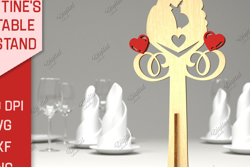 Σετ των 2 Intra απο ξύλο plywood 3mm-4mm πάχος – Επιτραπέζια βάση για την ημέρα του Αγίου Βαλεντίνου LaserCut Δίασταση  20x20 cm INTRAFABR-85915285