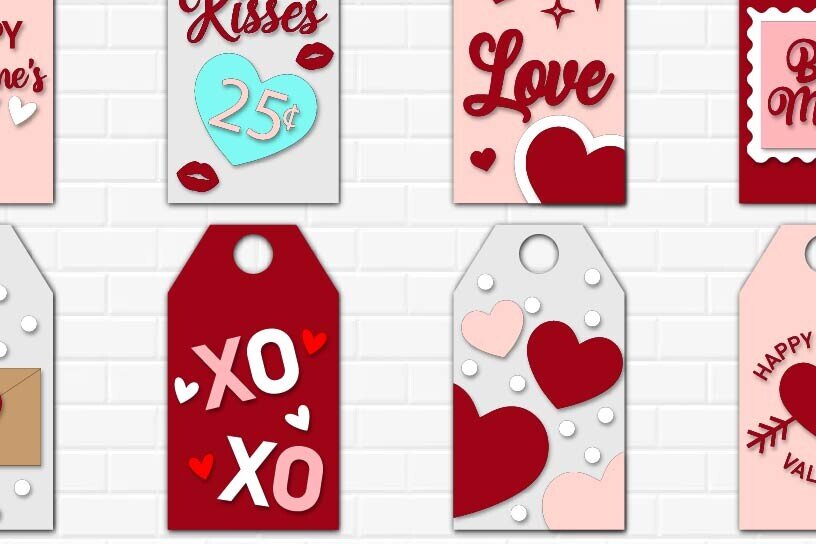 Σετ των 2 Intra απο ξύλο plywood 3mm-4mm πάχος – Ετικέτες για την Ημέρα του Αγίου Βαλεντίνου Αποκοπή αρχείων PNG Δίασταση  20x20 cm INTRAFABR-112995735